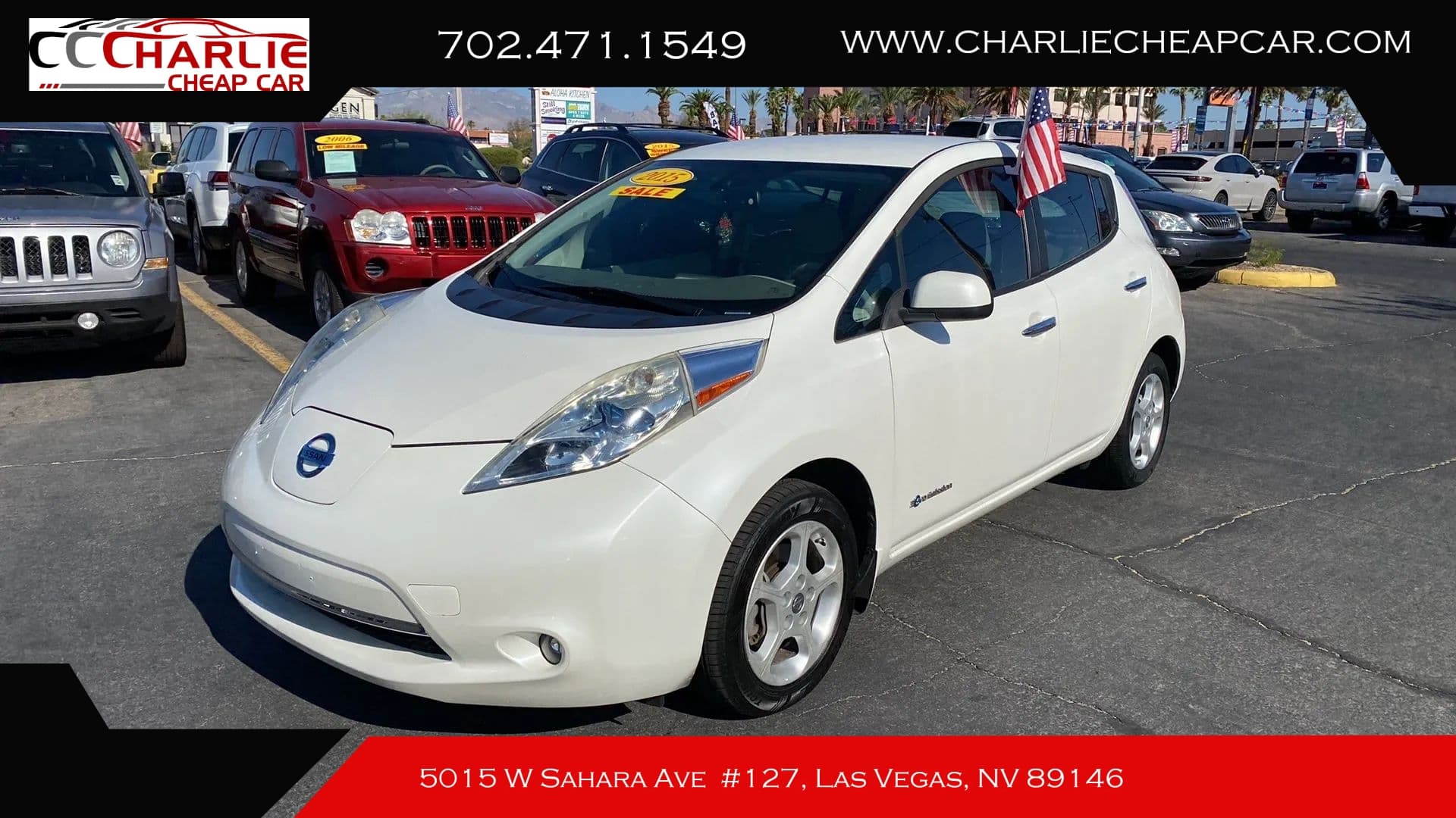 2015 Nissan Leaf, White — Charlie Cheap Car, Las Vegas