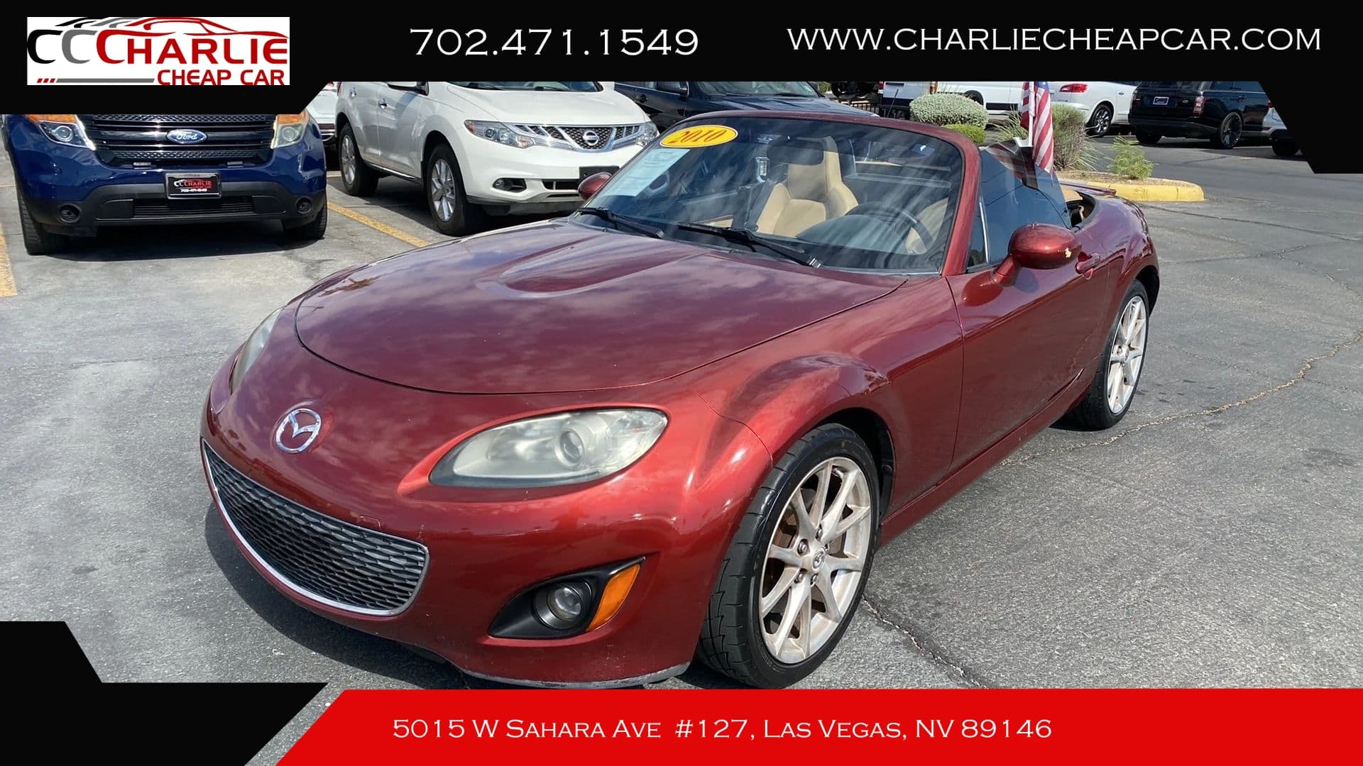 2010 Mazda MX-5 Miata, Burgundy — Charlie Cheap Car, Las Vegas