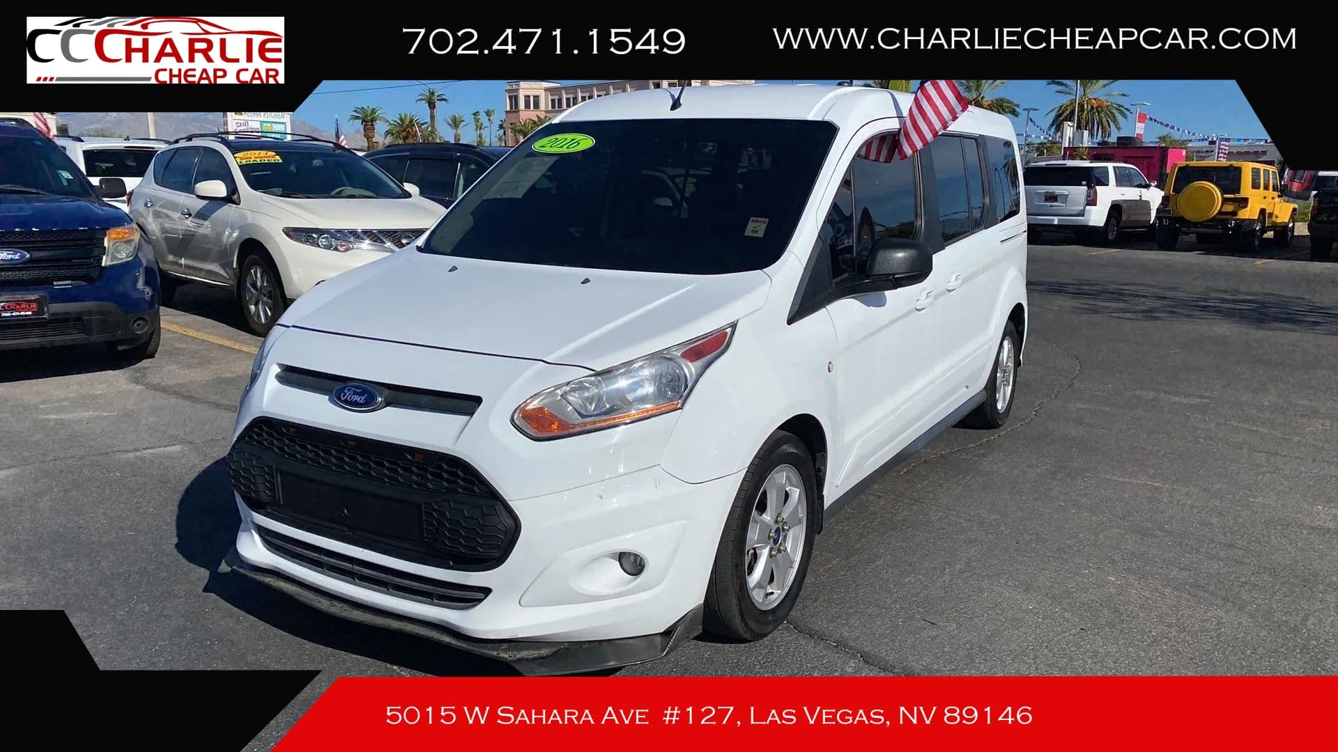2016 Ford Transit Connect Passenger, White — Charlie Cheap Car, Las Vegas