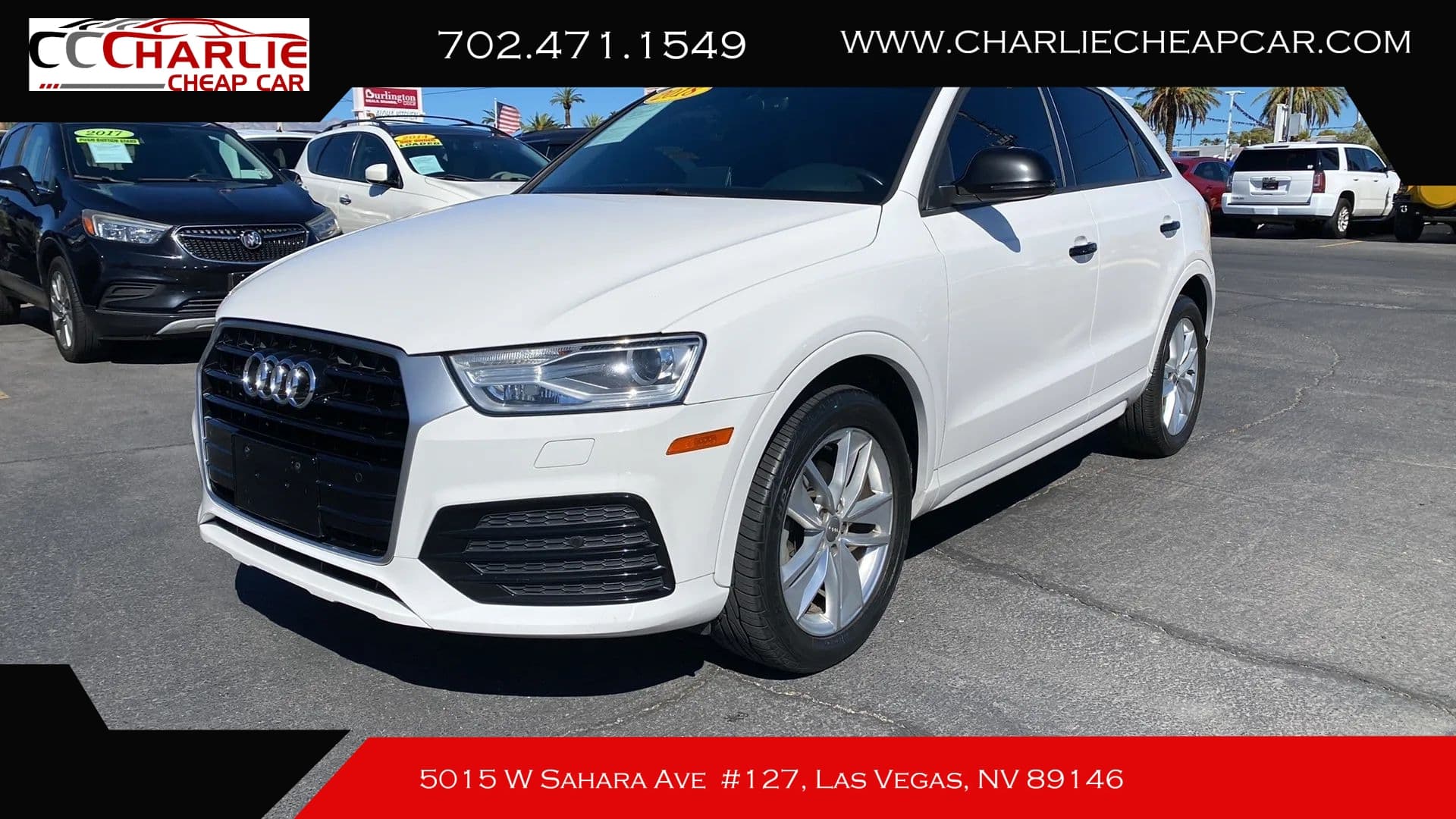 2018 Audi Q3 Premium, White — Charlie Cheap Car, Las Vegas