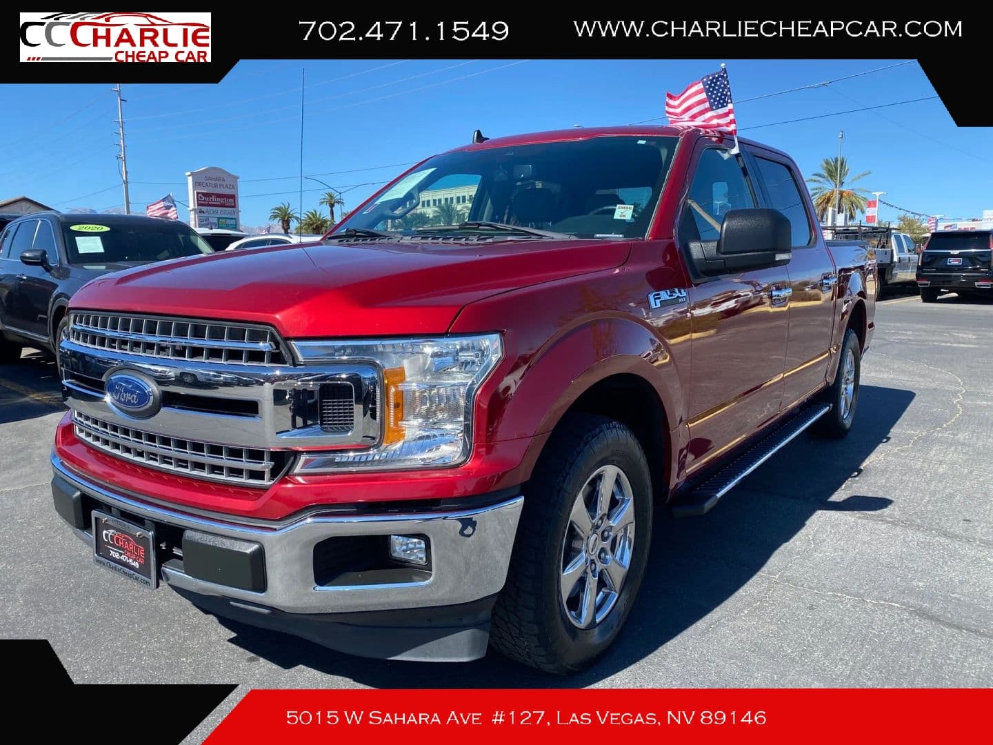 2019 Ford F150 Supercrew Cab XLT, Red — Charlie Cheap Car, Las Vegas
