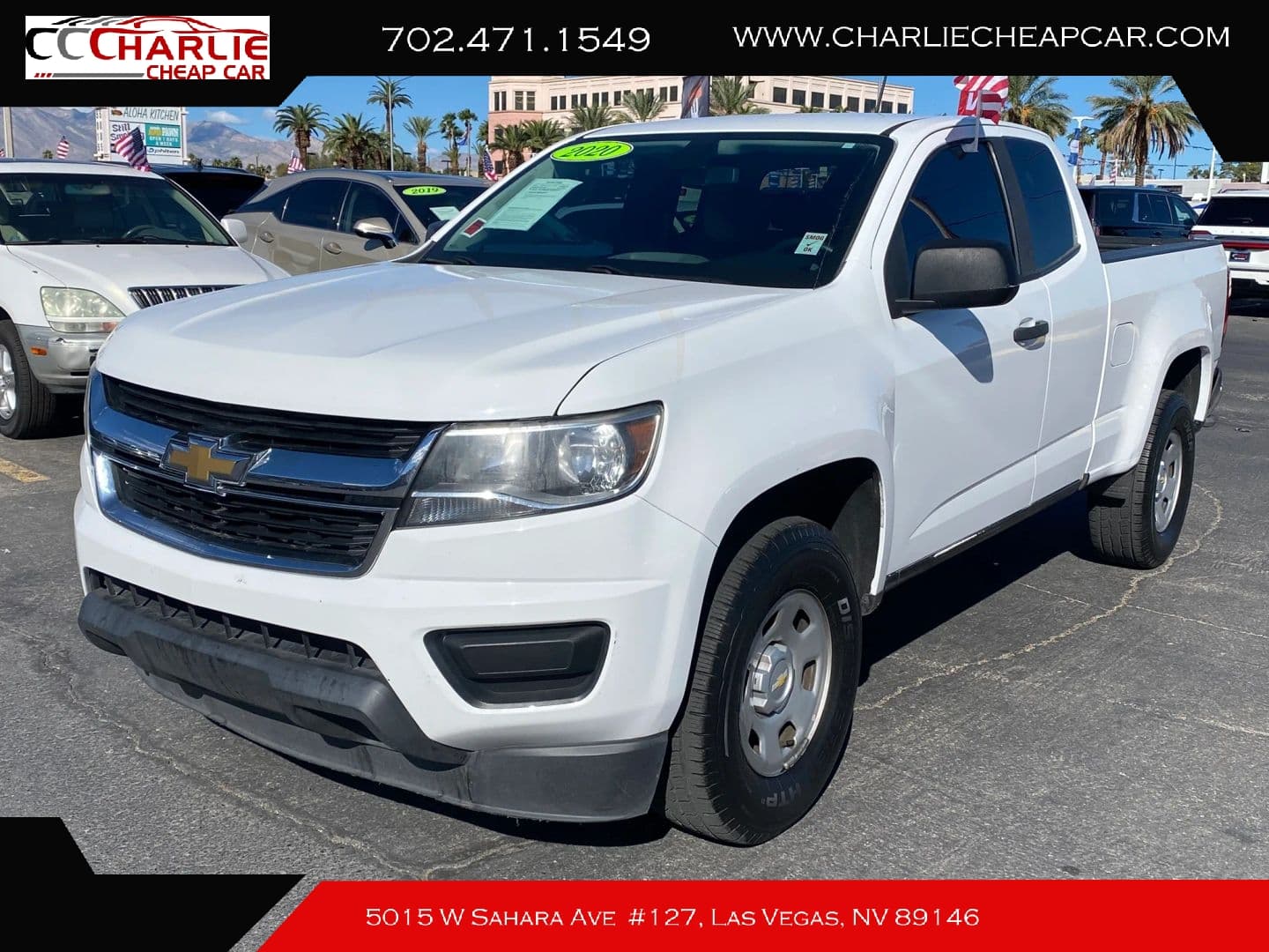 2020 Chevrolet Colorado Extended Cab Work Truck, White — Charlie Cheap Car, Las Vegas