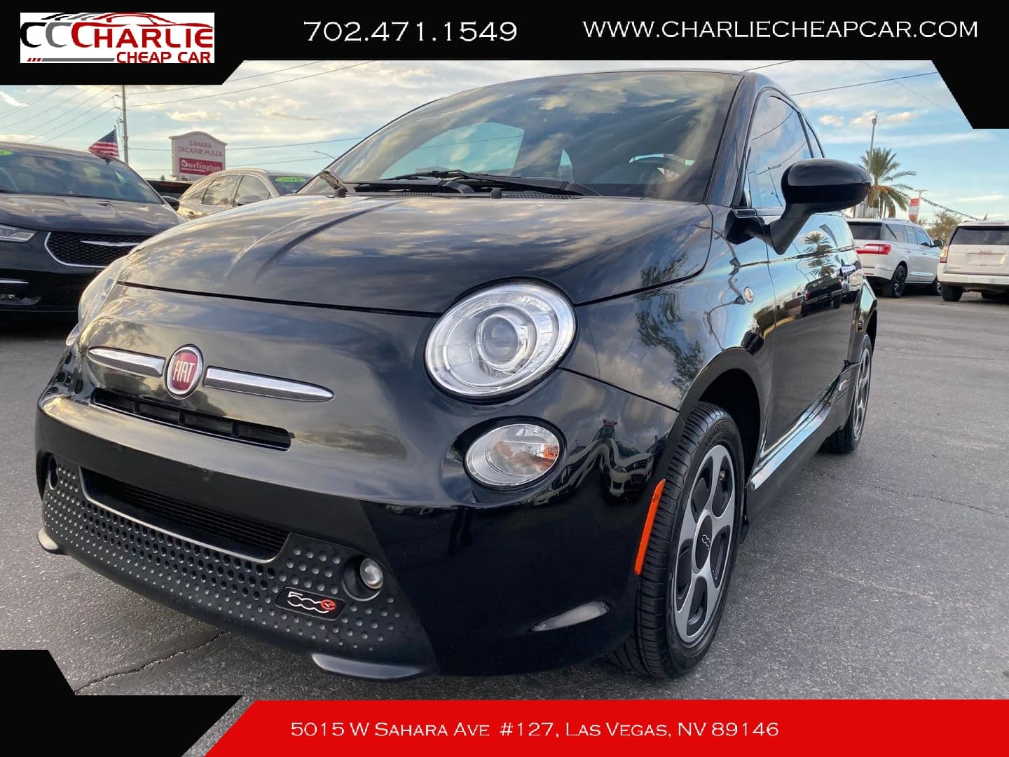 2017 Fiat 500e, Black — Charlie Cheap Car, Las Vegas