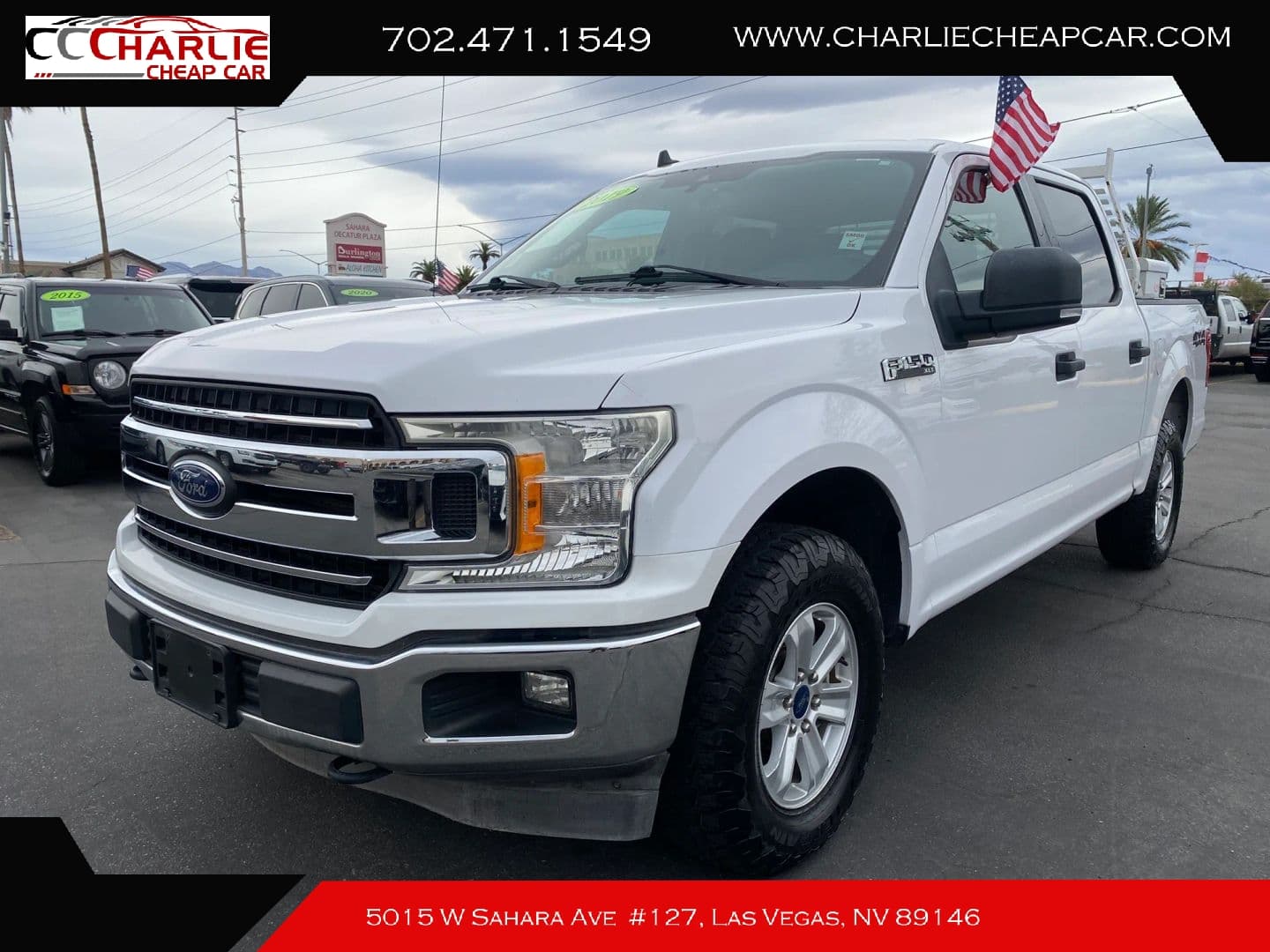 2019 Ford F150 Supercrew Cab XLT, White — Charlie Cheap Car, Las Vegas
