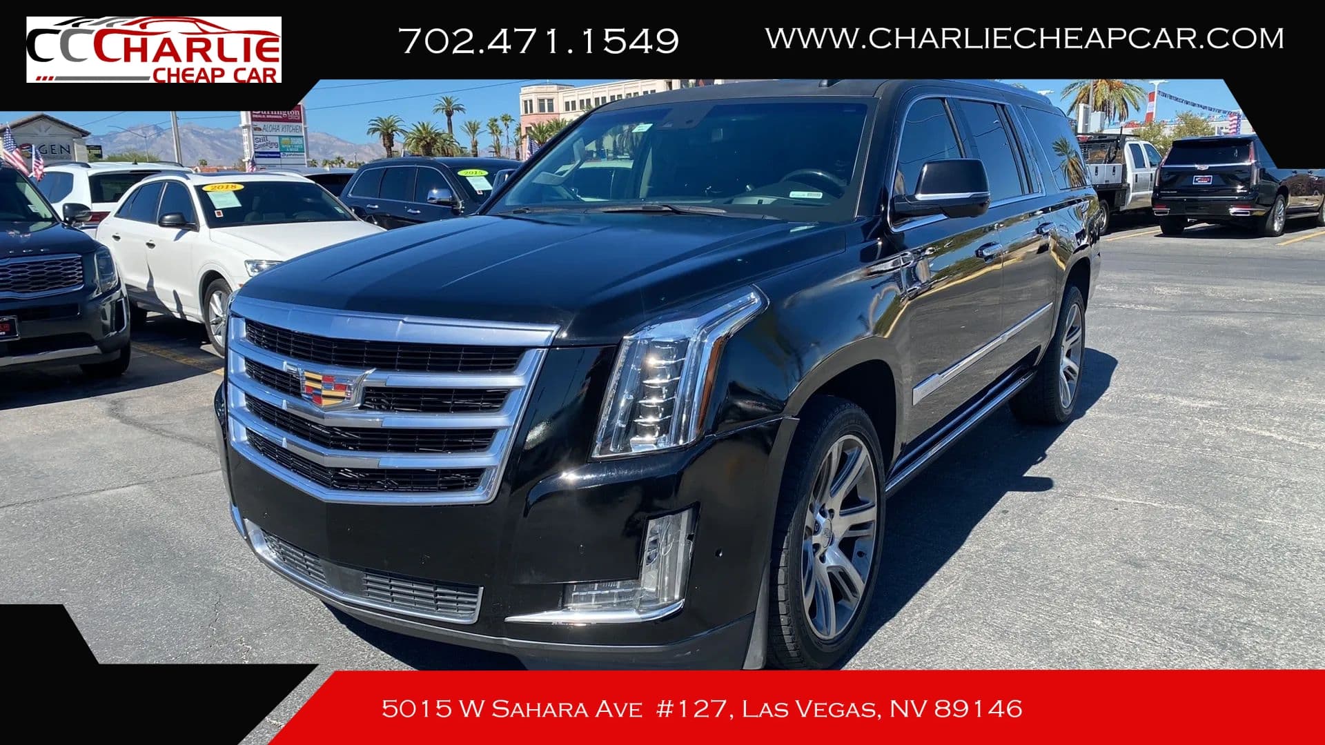 2017 Cadillac Escalade ESV Premium Luxury, Black — Charlie Cheap Car, Las Vegas